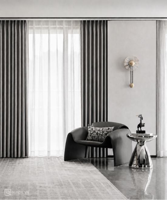 Rèm vải ash grey