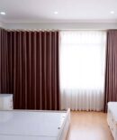 Rèm vải 2 lớp cao cấp màu hồng Gold