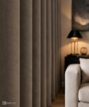Cận cảnh bề mặt rèm vải Taupe Shadow