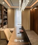 Rèm vải 2 lớp màu vàng