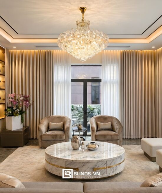 Rèm vải 2 lớp màu vàng (3)