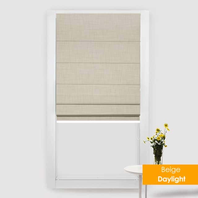 Màn roman cao cấp màu be