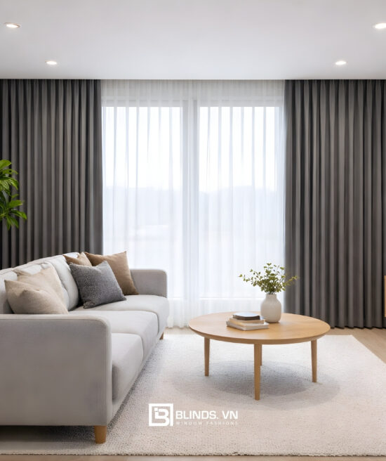 rèm vải hai lớp màu xám đậm 5 (1)