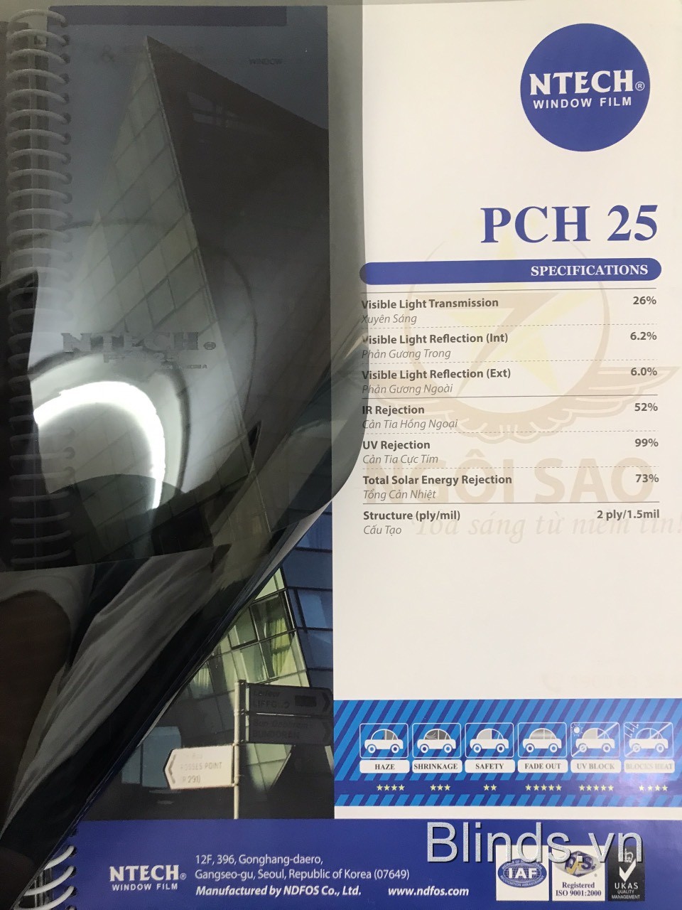 Phim cách nhiệt cắt tia hồng ngoại PCH 25