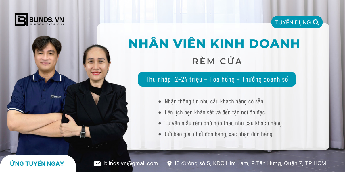 Tuyển dụng nhân viên kinh doanh rèm cửa.