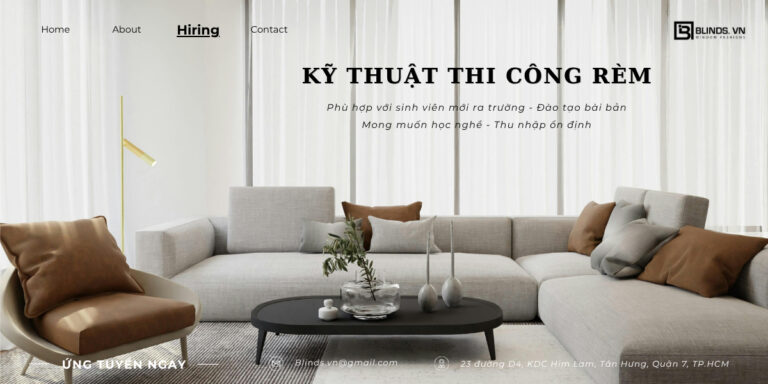 Tuyển kỹ thuật thi công rèm cửa