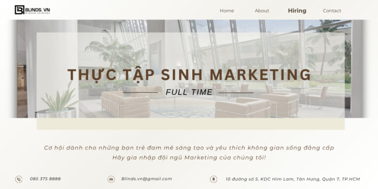 tuyển thực tập sinh marketing
